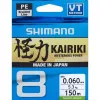Fio de pesca trançado SHIMANO Kairiki 8 0,060mm 150m 5,3kg Mantis Green