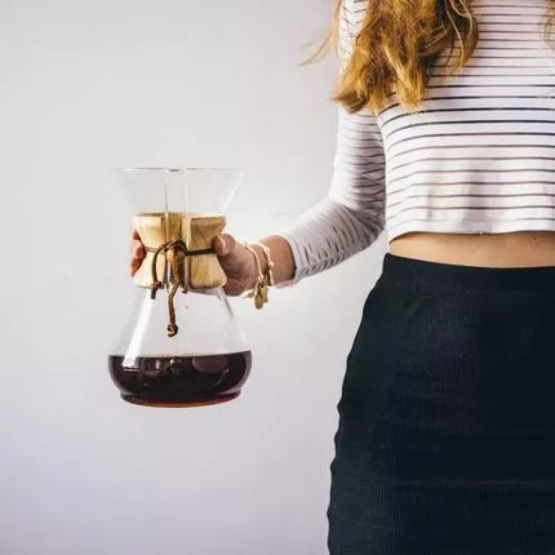Máquina de café CHEMEX Classic 3 chávenas Pour-Over vidro borossilicato com colar de madeira e atilho de couro