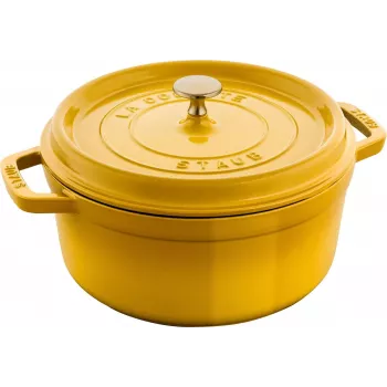 Staub La Cocotte 24 cm Panela redonda de cocção, amarelo-limão, ferro fundido (1011669)