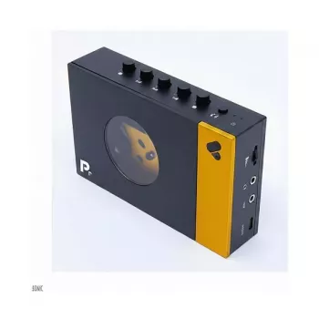 WeAreRewind Amy leitor de cassetes portátil com Bluetooth, preto/amarelo