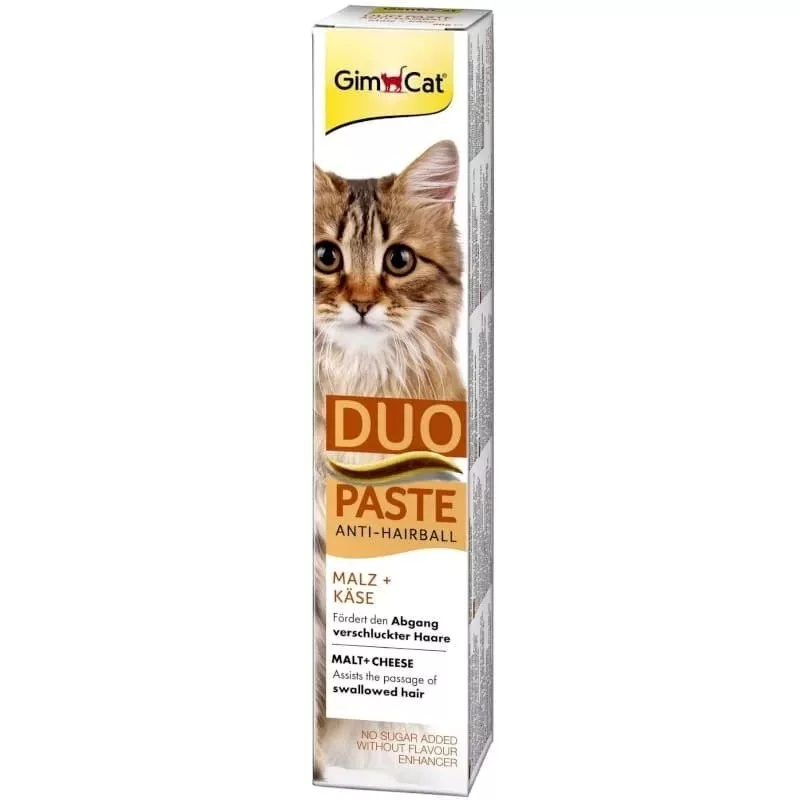 GimCat Pasta Duo Anti-Bolas de Pelo Malte com Queijo 50g