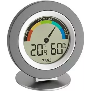 Termo-higrómetro TFA 30.5019 COSY - termómetro e higrómetro digital de interior com memória máx/mín, indicador de zonas de conforto, ecrã LCD, branco