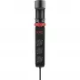 Olympia IOIO SL 3000 Régua de tomadas para bordo de mesa preta com 3 tomadas Schuko e 2 portas USB-A, cabo de 1,5 m