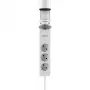 Olympia IOIO SL 3000 Régua de tomadas para bordo de mesa branca 3 tomadas Schuko 2 USB-A cabo de 1,5 m