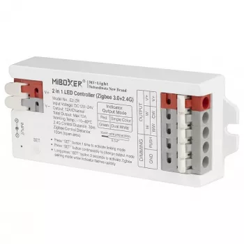 Miboxer controlador LED 2in1 cor única/branco duplo (CCT) Zigbee 3.0/2.4GHz RF (E2-ZR)