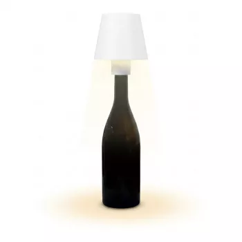 SYNERGY21 Synergy 21 candeeiro de mesa LED com bateria para garrafas, para exterior, IP54, interruptor tátil, regulável, branco
