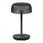 SYNERGY21 candeeiro de mesa LED SOLAR/bateria, exterior IP54, interruptor tátil regulável, transparente-preto