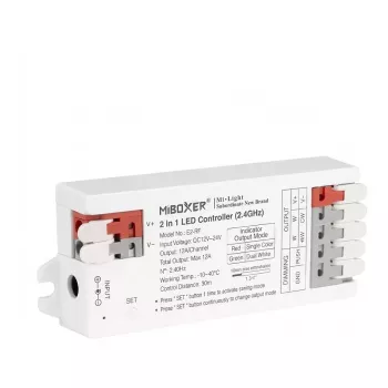 Miboxer E2-WR controlador LED 2em1 cor única/branco duplo (CCT) Wi-Fi + 2,4GHz