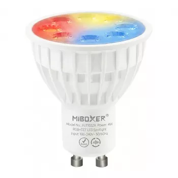 MIBOXER Lâmpada LED Retrofit GU10 4W RGB-WW Spot Zigbee 3.0 + 2.4G