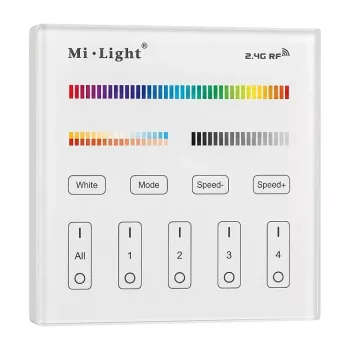 MIBOXER T4 Controlador remoto Smart Panel RGB+CCT 4 Zonas 2,4GHz RF Painel tátil de parede
