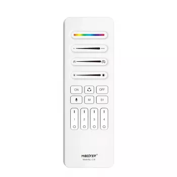 Synergy 21 Pixel LED Comando à distância SPI - Pixel 2,4GHz (RGB/RGB-W/RGB+CCT) 4 Zonas 4 Cenas *Milight/Miboxer* (Branco) (C10-W)