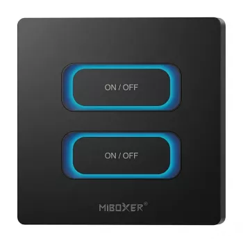MIBOXER ESZ2B Interruptor de parede inteligente 2 canais com sensor de movimento, Zigbee 3.0 + 2,4 GHz, Dimmer, Branco