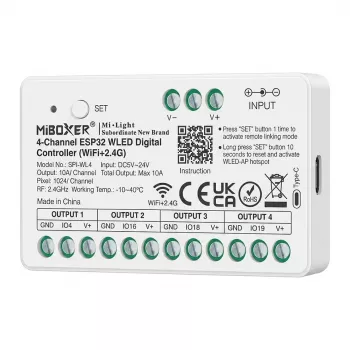 Synergy 21 Pixel LED Controlador SPI-Series WLED (2,4GHz+WiFi) 4 Canais MiLight/MiBoxer (SPI-WL4)