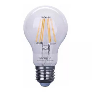 SYNERGY21 LED Retrofit E27 A60 lâmpada transparente 10W branco quente regulável