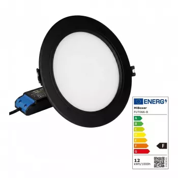 Painel LED redondo MIBOXER FUT066B 12W RGB-WW com rádio e WiFi preto