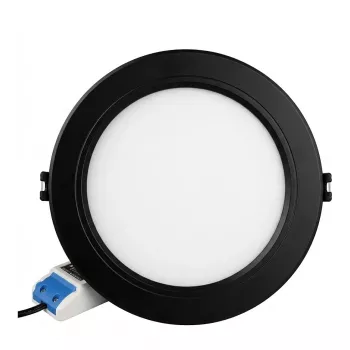 Painel LED redondo Miboxer Synergy 21 6W RGB+CCT com RF e Wi-Fi preto (FUT068B)
