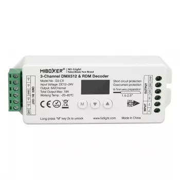Controlador LED DMX MIBOXER D5-CX 5 canais série DMX