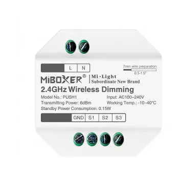 Miboxer Synergy 21 Controlador dimmer LED 2,4GHz sem fios com regulação por botão (PUSH1)
