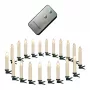 SYNERGY21 LED Xmas Candles conjunto de 24 peças com telecomando - branco quente, efeito de cintilação, temporizador, regulador, com mola para árvore de Natal