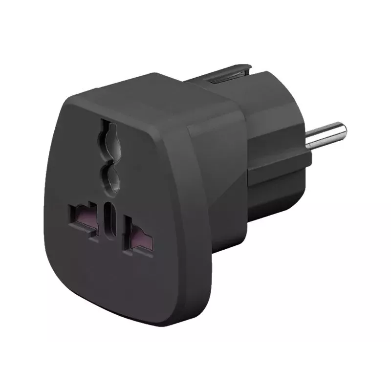 Goobay 94028 adaptador de viagem universal, preto