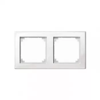 MERTEN Moldura para 2 tomadas branco 15,2 x 8,1 cm