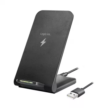 LogiLink suporte para smartphone e carregador sem fios preto