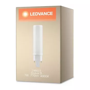 OSRAM DULUX D/E18 HF V 7W 840 G24Q-2 lâmpada LED retrofit, 770 lm, 4000K, branco frio, casquilho G24q-2, não regulável