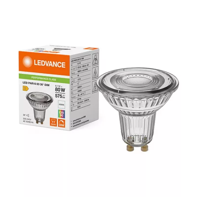 Osram LED PAR16 80 36° DIM P 6.1W 940 GU10 lâmpada LED refletora regulável