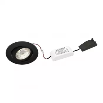 Brumberg Nivalis Foco LED encastrável 8W 3000K 650lm 230V AC preto recorte 68mm