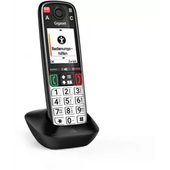 Gigaset EASY 500HX Telefone fixo analógico/DECT com identificação de chamadas preto, prateado