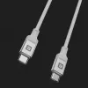 Evelatus cabo USB-C para USB-C 1,2m 60W PD nylon trançado branco