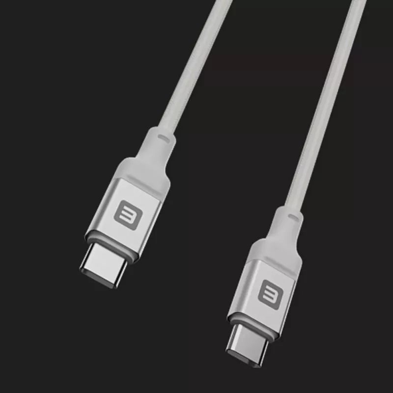 Evelatus cabo USB-C para USB-C 1,2m 60W PD nylon trançado branco
