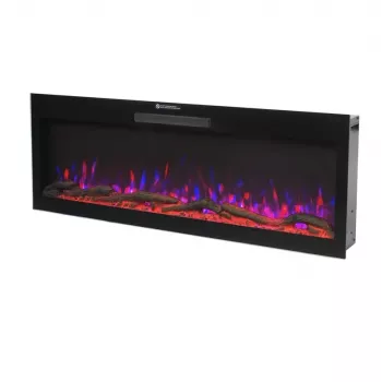 Lareira elétrica BEF-42WM03 preta 2000W montagem na parede com comando
