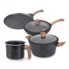 Westinghouse WCCS008506AMBB Conjunto de Panelas 6 Peças em Alumínio Forjado com Revestimento Antiaderente, Indução, Preto/Cinzento