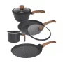 Westinghouse WCCS008506AMBB Conjunto de Panelas 6 Peças em Alumínio Forjado com Revestimento Antiaderente, Indução, Preto/Cinzento