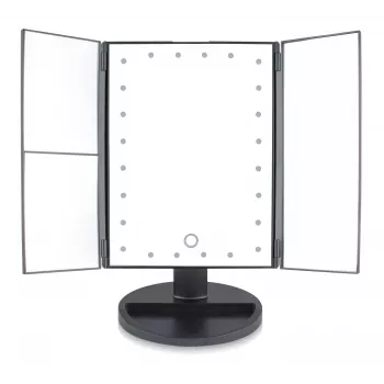 RIO MMFD-EU/1,6 espelho de maquilhagem com 24 LED e regulação de intensidade por toque, preto
