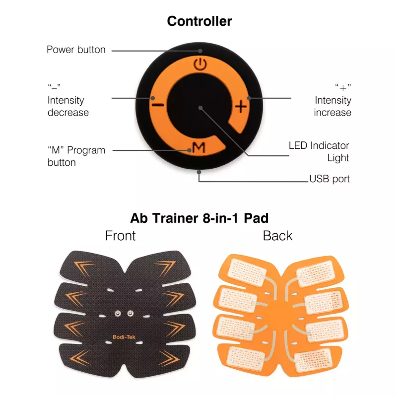 Bodi-Tek BT-ABTR5-EU/1.1 Estimulador abdominal preto/laranja