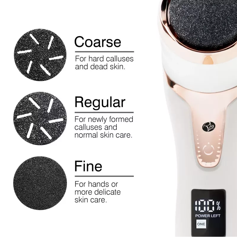 RIO PEDI5-EU/1.1 Go Smooth Lima elétrica de pés com função de vácuo, branco