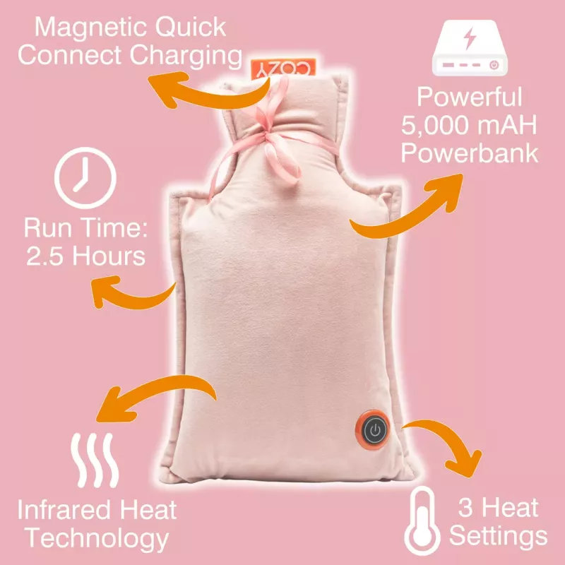 Bodi-Tek BT-WBHT-EU/1.0 COZY botija de água quente recarregável - cinzento