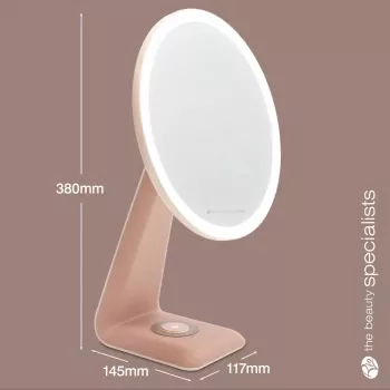 RIO MMDL-EU/1,0 espelho de maquilhagem de alto desempenho - dupla face com ampliação 1x/5x, luz diurna LED, sensor tátil regulável, cromado