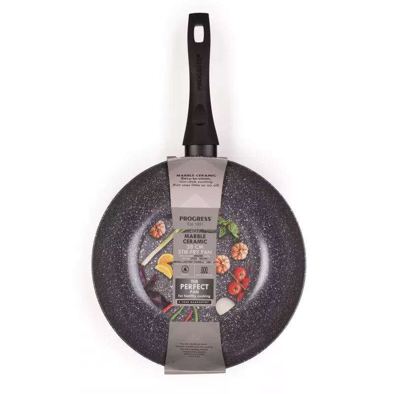 Progress BW12915EU7 Marble Ceramic 28cm Wok com tampa