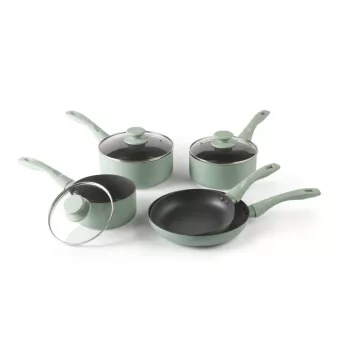 Progress BW14255G Neutrals Conjunto de 5 frigideiras – alumínio forjado, antiaderente efeito pedra, adequado para indução