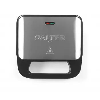 Salter EK6665VDE Máquina de snacks 3 em 1 - máquina de waffles, torradeira de sanduíches e grelhador, 900 W, preto/prateado