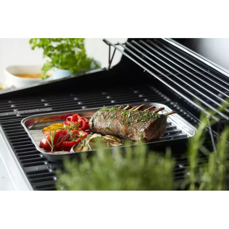 Barbecook Frigideira de grelhar reutilizável em aço inoxidável 34,5 x 24 x 3 cm BC-ACC-7079