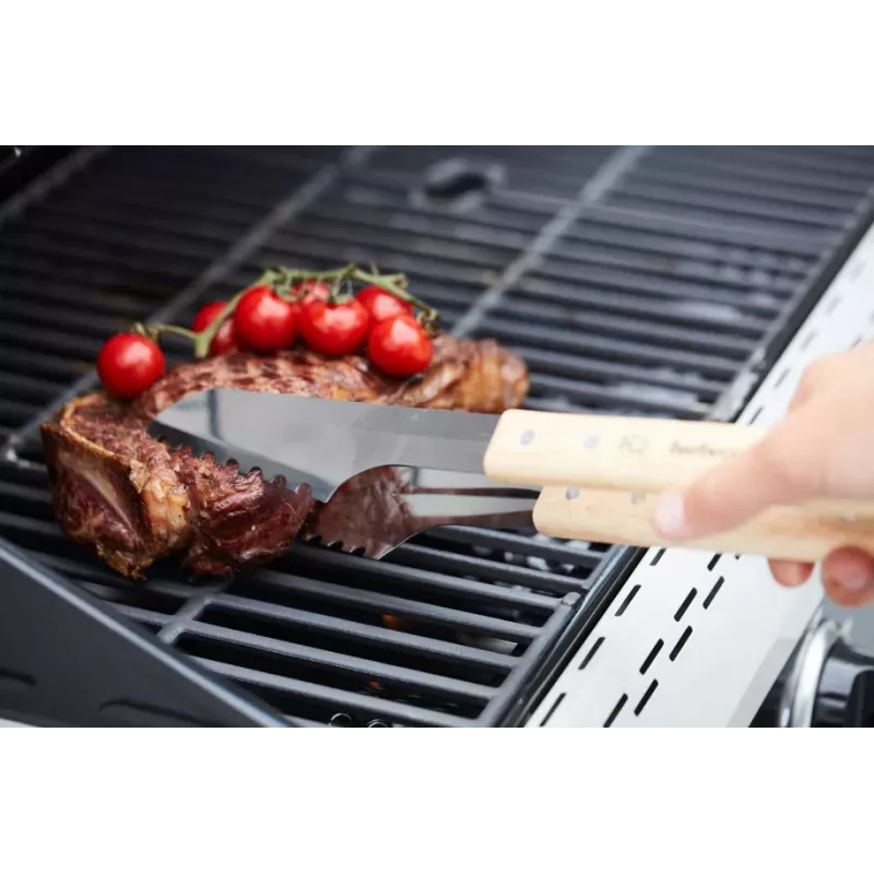 Pinça Barbecook Luxury FSC, 40 cm, aço inoxidável e madeira