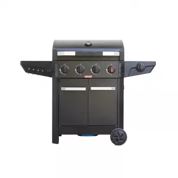 Grelhador a gás Barbecook Luca 412 com armário inferior e queimador lateral, 145,4 x 60,3 x 112,3 cm, preto