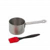 Conjunto de molheira em aço inoxidável com pincel de marinar Barbecook 10,5 x 7,5 x 23 cm BC-ACC-7211