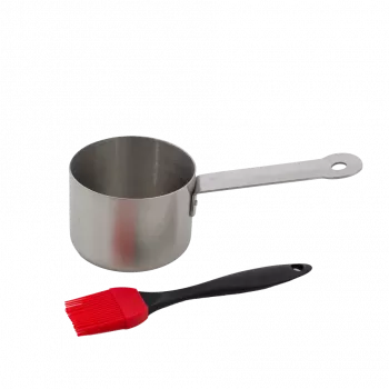 Conjunto de molheira em aço inoxidável com pincel de marinar Barbecook 10,5 x 7,5 x 23 cm BC-ACC-7211