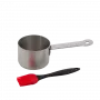 Barbecook panela para molhos em aço inoxidável com conjunto de pincéis 10,5 x 7,5 x 23 cm BC-ACC-7211