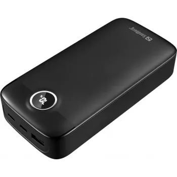 Powerbank SANDBERG 20000 mAh 20W Fast Charge USB-C PD QC 3.0 preto